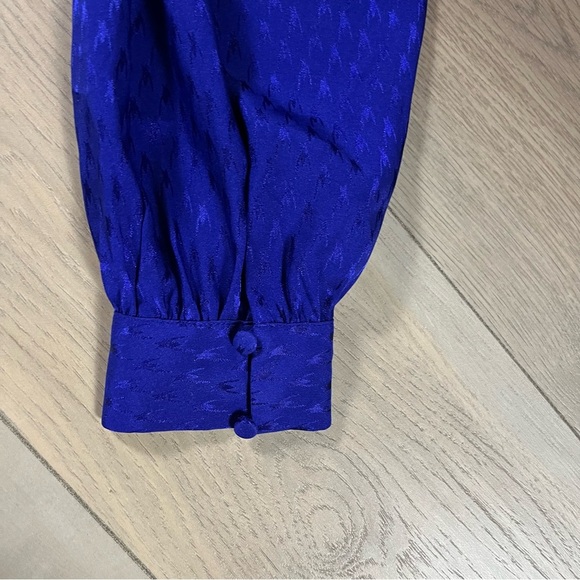 Express Women’s Satin Blue Tie Waist Mini Dress NWT - Picture 5 of 8